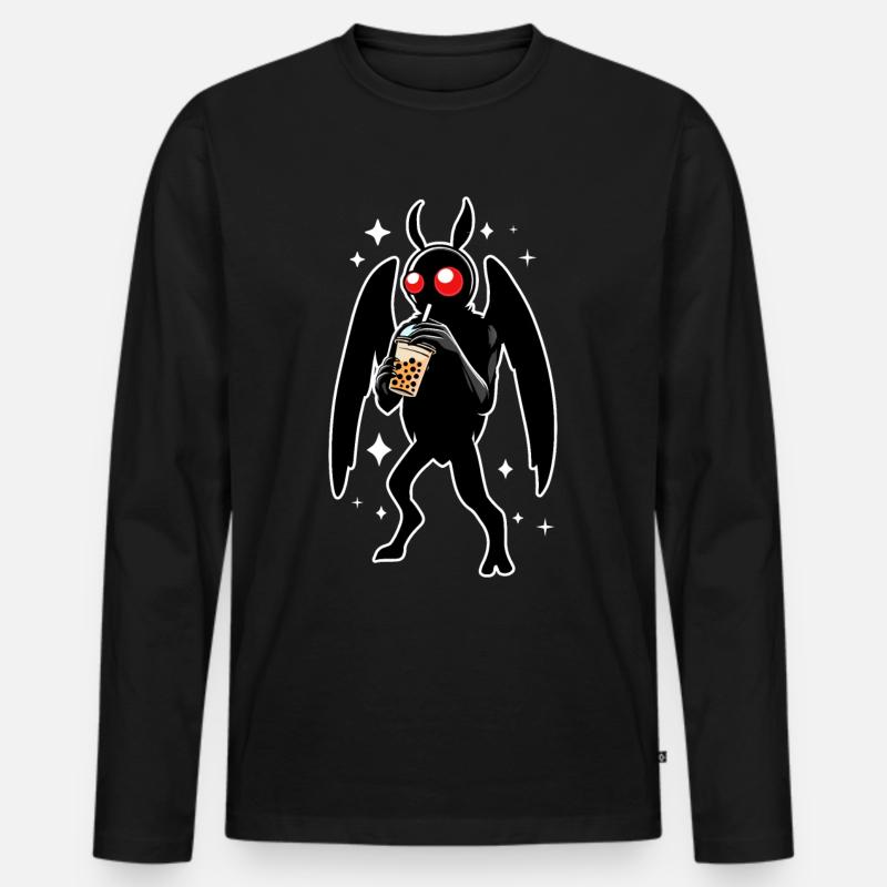 Mothman Bubble Tee - Männer Premium Bio Langarmshirt - Schwarz