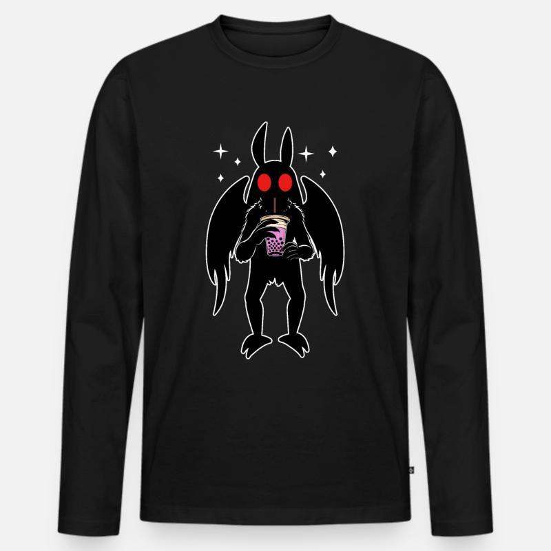 Mothman Bubble Tee - Männer Premium Bio Langarmshirt - Schwarz