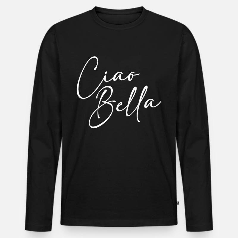 Ciao Bella - Männer Premium Bio Langarmshirt - Schwarz