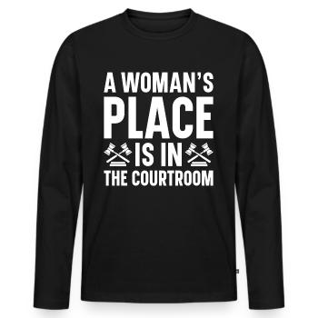 Avocat Avocat Tribunal Procureur de la République - T-shirt manches longues Premium bio Homme - noir - Devant - Nico (187cm)