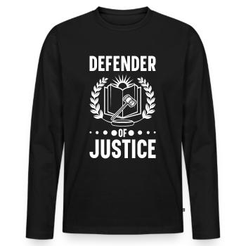 Avocat Avocat Tribunal Procureur de la République - T-shirt manches longues Premium bio Homme - noir - Devant - Nico (187cm)