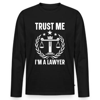 Avocat Avocat Tribunal Procureur de la République - T-shirt manches longues Premium bio Homme - noir - Devant - Nico (187cm)