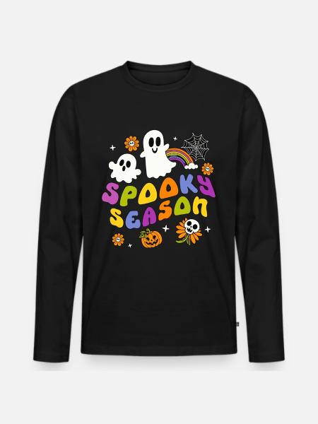 Spooky Season - Men's Premium Organic Long Sleeve Shirt - black