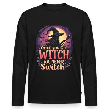Halloween Witch Costume Witch Broom - Men's Premium Organic Long Sleeve Shirt - black - Front - Nico (187cm)
