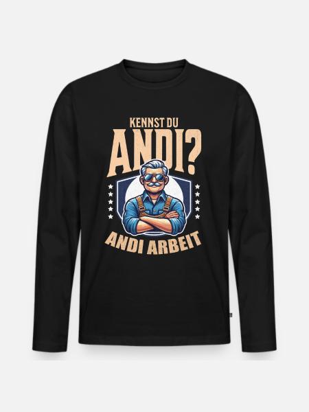 Handwerker Andi Arbeit Geschenk Sprüche Lustig - Männer Premium Bio Langarmshirt - Schwarz