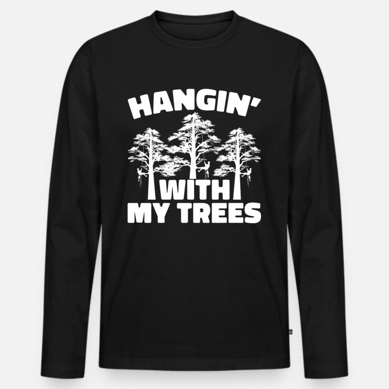 Arborist Baumpfleger Baumkletterer Baumklettern - Männer Premium Bio Langarmshirt - Schwarz