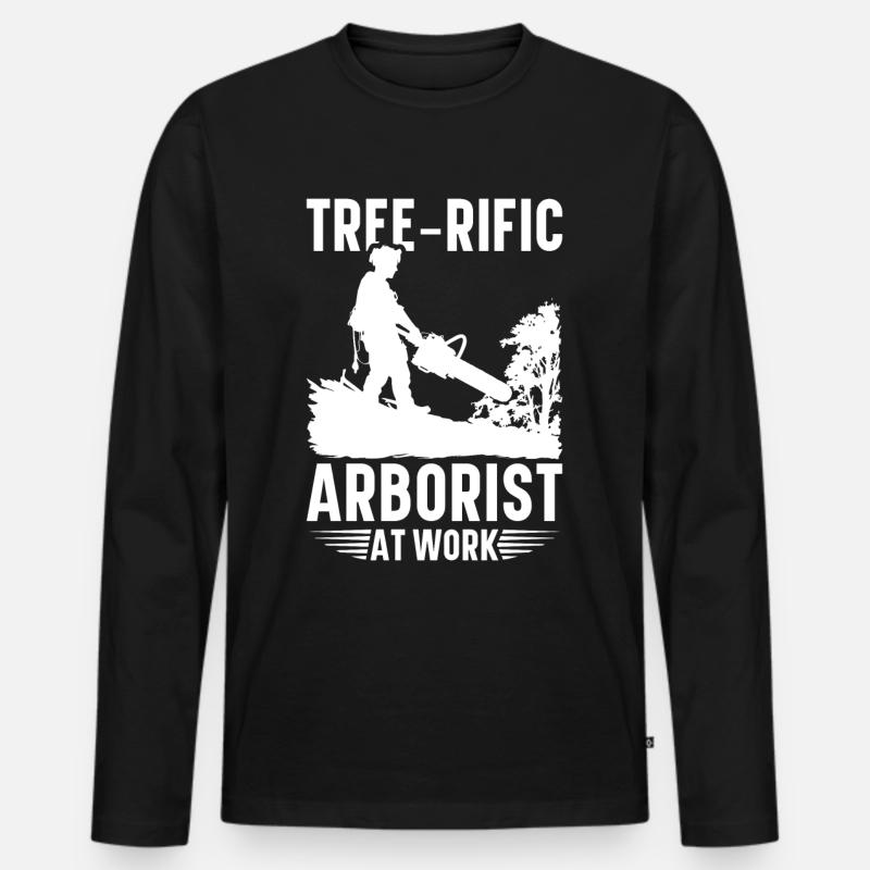 Arborist Baumpfleger Baumkletterer Baumklettern - Männer Premium Bio Langarmshirt - Schwarz