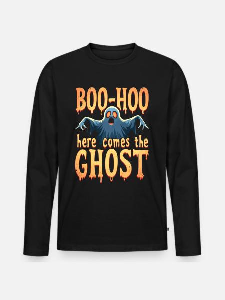 Halloween Ghost Ghost - Men's Premium Organic Long Sleeve Shirt - black