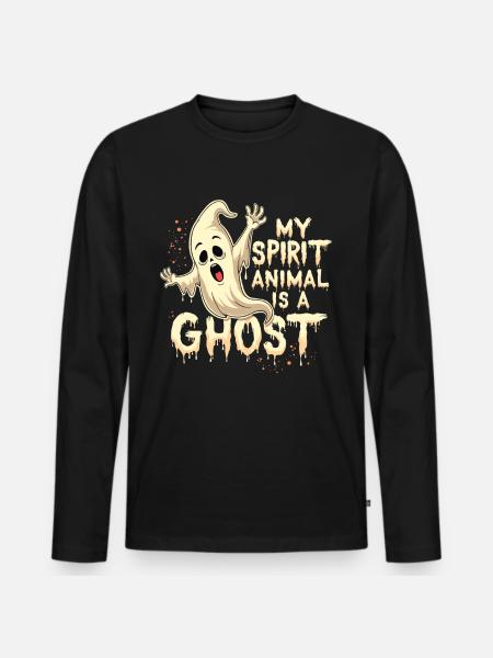 Halloween Ghost Ghost - Men's Premium Organic Long Sleeve Shirt - black