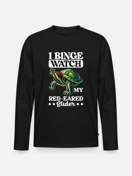 Turtle Red-eared Turtle - Men's Premium Organic Long Sleeve Shirt - black