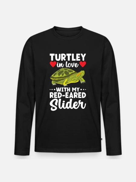 Turtle Red-eared Turtle - Men's Premium Organic Long Sleeve Shirt - black