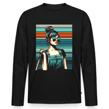 Garten Geschenk Gärtnerin Geburtstag Geschenk - Männer Premium Bio Langarmshirt - Schwarz - Vorne - Nico (187cm)