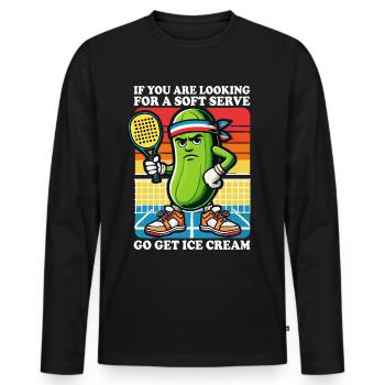 Pickleball, Joueur de pickleball et Paddleball - T-shirt manches longues Premium bio Homme - noir - Devant - Nico (187cm)