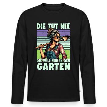 Garten Geschenk Gärtnerin Geburtstag Geschenk - Männer Premium Bio Langarmshirt - Schwarz - Vorne - Nico (187cm)