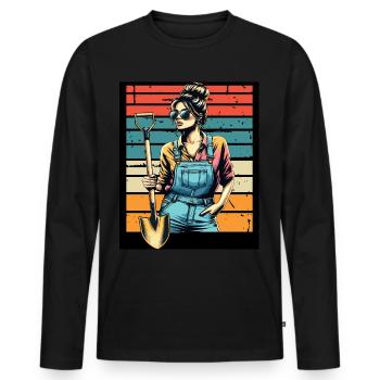 Garten Geschenk Gärtnerin Geburtstag Geschenk - Männer Premium Bio Langarmshirt - Schwarz - Vorne - Nico (187cm)