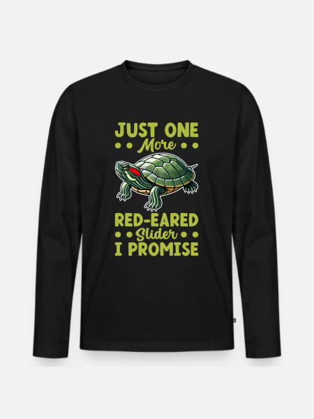 Turtle Red-eared Turtle - Men's Premium Organic Long Sleeve Shirt - black