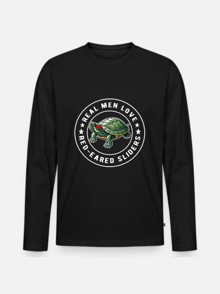 Turtle Red-eared Turtle - Men's Premium Organic Long Sleeve Shirt - black