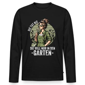Garten Geschenk Gärtnerin Geburtstag Geschenk - Männer Premium Bio Langarmshirt - Schwarz - Vorne - Nico (187cm)