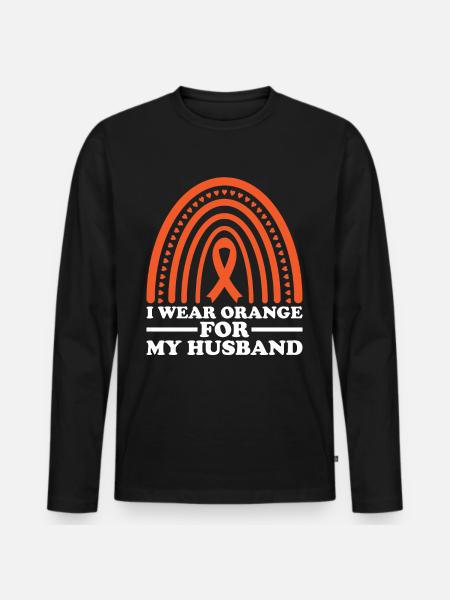 schwLeukämie Bewusstsein Blutkrebs Bekämpfung - Männer Premium Bio Langarmshirt - Schwarz
