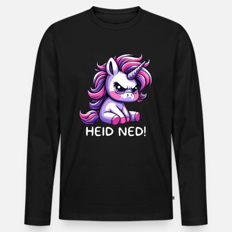 Heid Ned - Männer Premium Bio Langarmshirt - Schwarz
