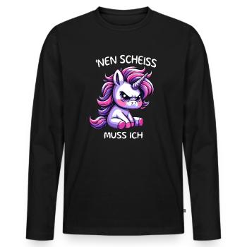 Nen Scheiss Muss ich - Männer Premium Bio Langarmshirt - Schwarz - Vorne - Nico (187cm)