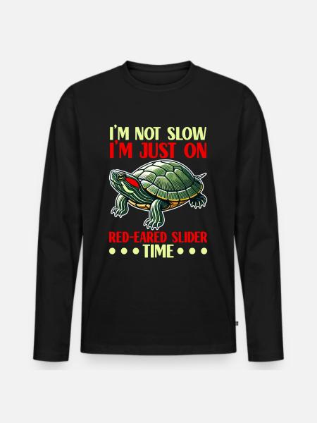 Turtle Red-eared Turtle - Men's Premium Organic Long Sleeve Shirt - black