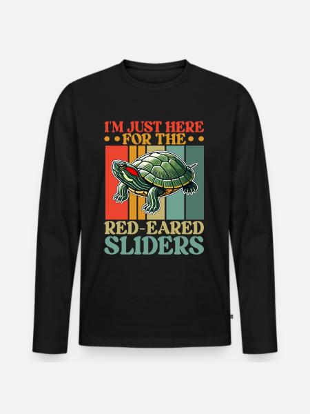 Turtle Red-eared Turtle - Men's Premium Organic Long Sleeve Shirt - black