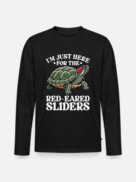 Turtle Red-eared Turtle - Men's Premium Organic Long Sleeve Shirt - black
