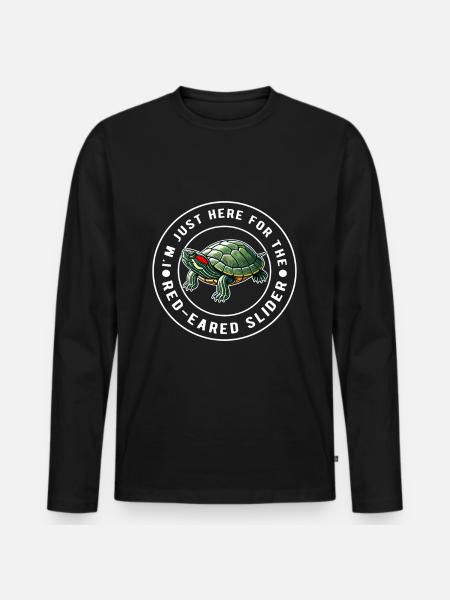 Turtle Red-eared Turtle - Men's Premium Organic Long Sleeve Shirt - black