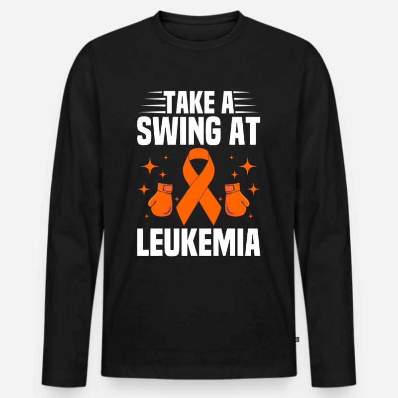 Leukämie Bewusstsein Blutkrebs Bekämpfung - Männer Premium Bio Langarmshirt - Schwarz