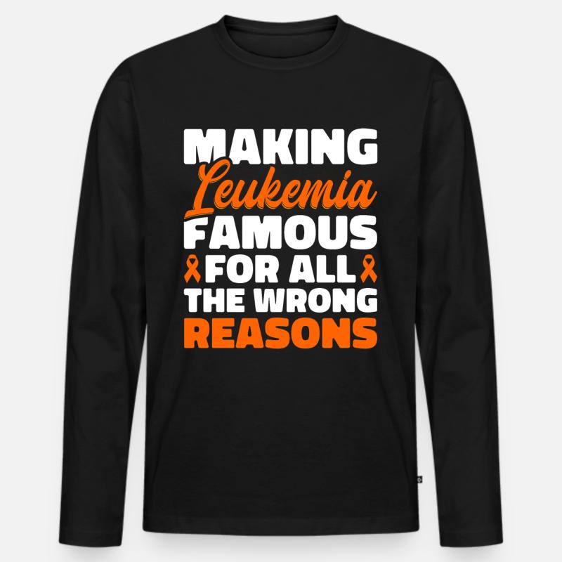 Leukämie Bewusstsein Blutkrebs Bekämpfung - Männer Premium Bio Langarmshirt - Schwarz