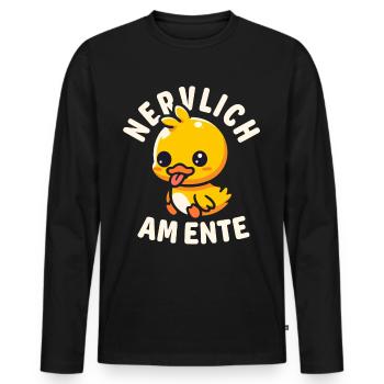 Stress Gestresst Nerven Arbeit Geschenk Spruch - Männer Premium Bio Langarmshirt - Schwarz - Vorne - Nico (187cm)