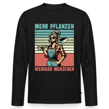 Garten Geschenk Gärtnerin Geburtstag Geschenk - Männer Premium Bio Langarmshirt - Schwarz - Vorne - Nico (187cm)