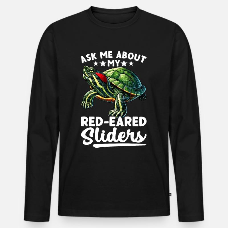 Turtle Red-eared Turtle - Men's Premium Organic Long Sleeve Shirt - black