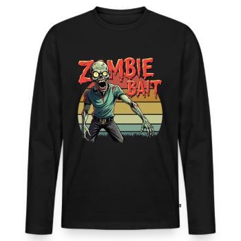 Halloween Zombie Design - Männer Premium Bio Langarmshirt - Schwarz - Vorne - Nico (187cm)