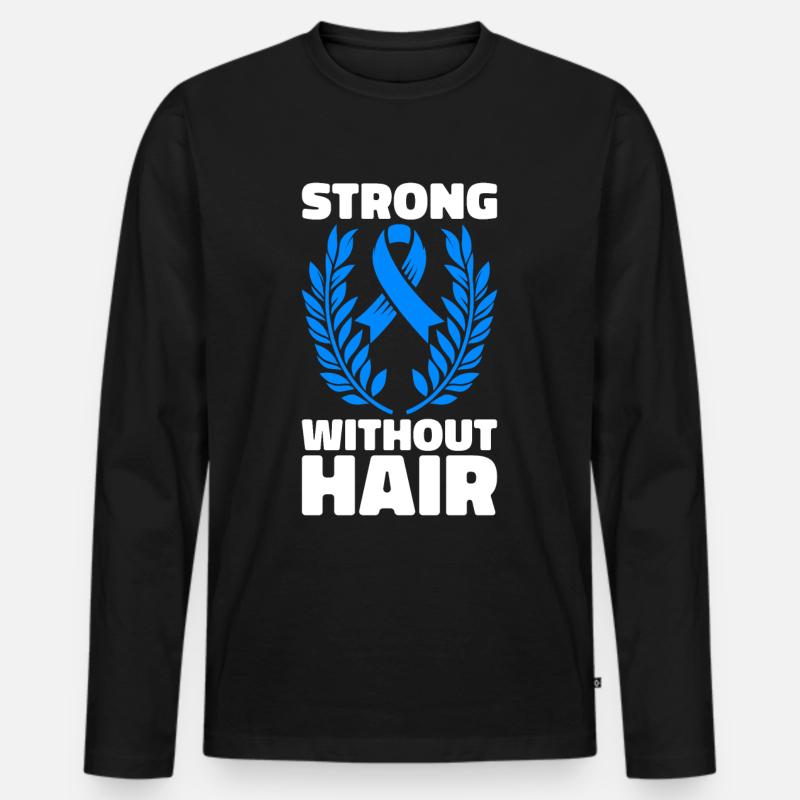 Alopecia Areata Bewusstsein Haarausfall - Männer Premium Bio Langarmshirt - Schwarz