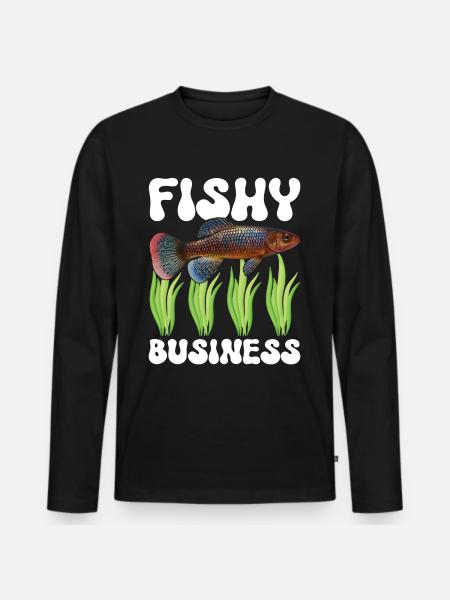 Killifish Quarium Fish - Men's Premium Organic Long Sleeve Shirt - black