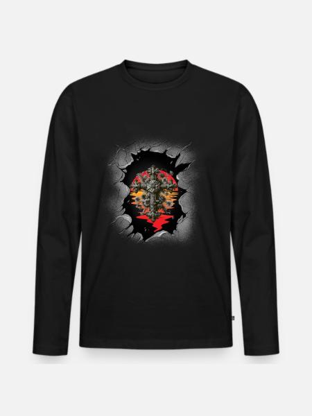 Cross, Crosses, Crucifix, Halloween, Occult, Spiritual - Men's Premium Organic Long Sleeve Shirt - black