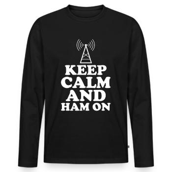 Ham Radio Amateurfunk Amateurfunker Radio - Männer Premium Bio Langarmshirt - Schwarz - Vorne - Nico (187cm)