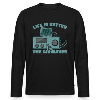 Ham Radio Amateurfunk Amateurfunker Radio - Männer Premium Bio Langarmshirt - Schwarz - Vorne - Nico (187cm)