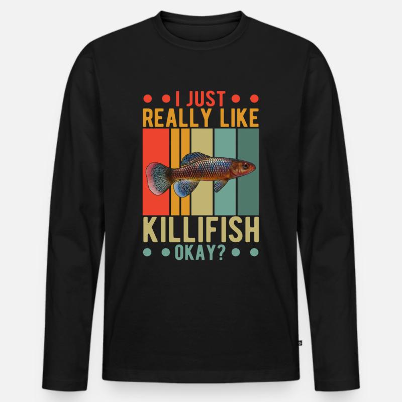 Killifisch Quarium Fische - Männer Premium Bio Langarmshirt - Schwarz