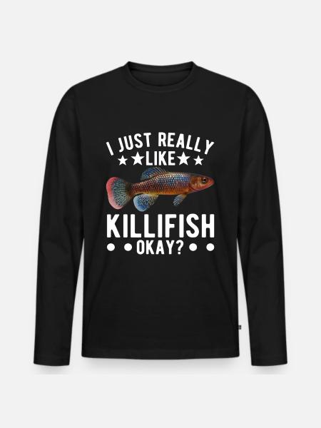 Killifish Quarium Fish - T-shirt manches longues Premium bio Homme - noir