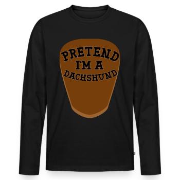 Pretend I'm a Dachshund - Funny Dachshund Costume - Men's Premium Organic Long Sleeve Shirt - black - Front - Nico (187cm)