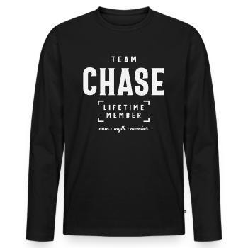Team Chase Personalized Name Chase - Men's Premium Organic Long Sleeve Shirt - black - Front - Nico (187cm)