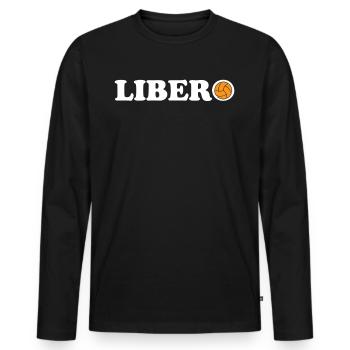 Volleyball Libero - Men's Premium Organic Long Sleeve Shirt - black - Front - Nico (187cm)