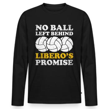 Volleyball Libero - Men's Premium Organic Long Sleeve Shirt - black - Front - Nico (187cm)