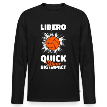 Volleyball Libero - Men's Premium Organic Long Sleeve Shirt - black - Front - Nico (187cm)