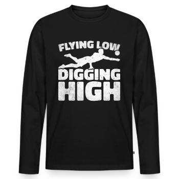 Volleyball Libero - Men's Premium Organic Long Sleeve Shirt - black - Front - Nico (187cm)