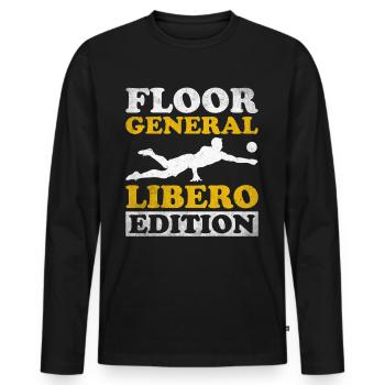 Volleyball Libero - Men's Premium Organic Long Sleeve Shirt - black - Front - Nico (187cm)