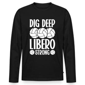 Volleyball Libero - Men's Premium Organic Long Sleeve Shirt - black - Front - Nico (187cm)